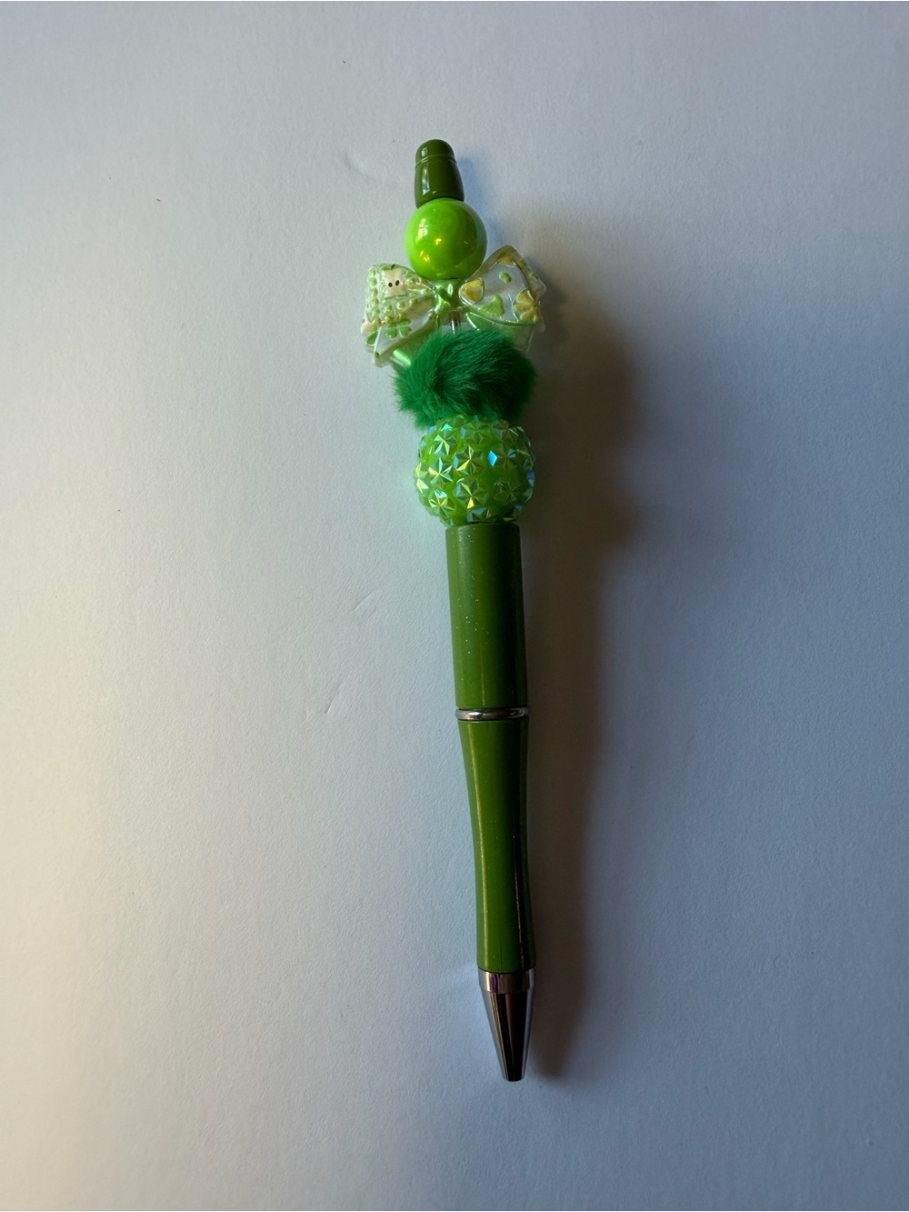 Green Decorative Pom-Pom Ballpoint Pen
